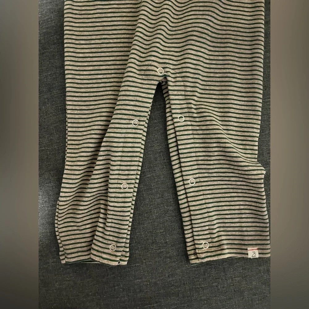 ME & HENRY GREEN STRIPE ROMPER Kingston Polo Romper Stripe
